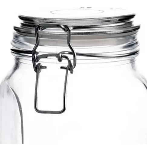 Frasco Hermetico Vidrio Contenedor Con Tapa Clip Brocal 2 Lt