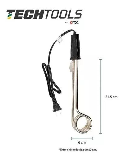Calentador De Inmersión Para Agua 35lt 127 V 2000w Techtools Color Negro Potencia 2000 W
