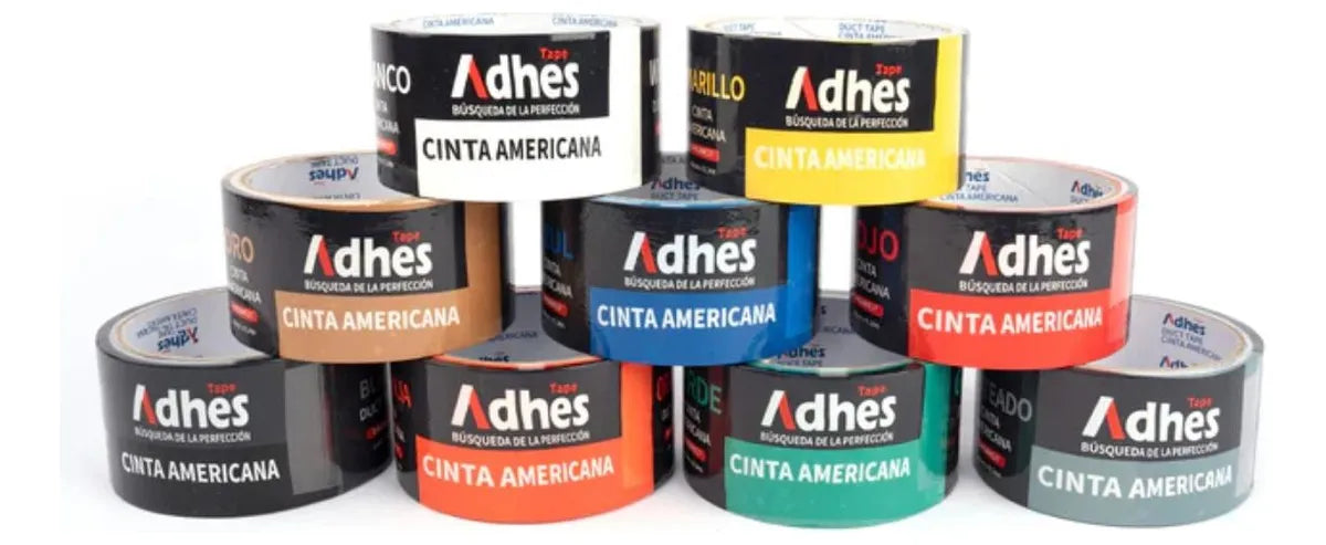 9pz Cinta Americana Adhesiva Colores Adhes 48mm X 10m