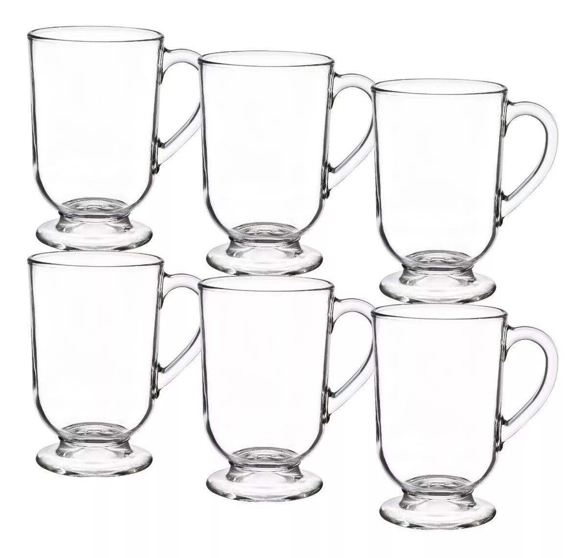 Set 6 Tazas Café Te Asa 300ml Vidrio Capuccino Latte