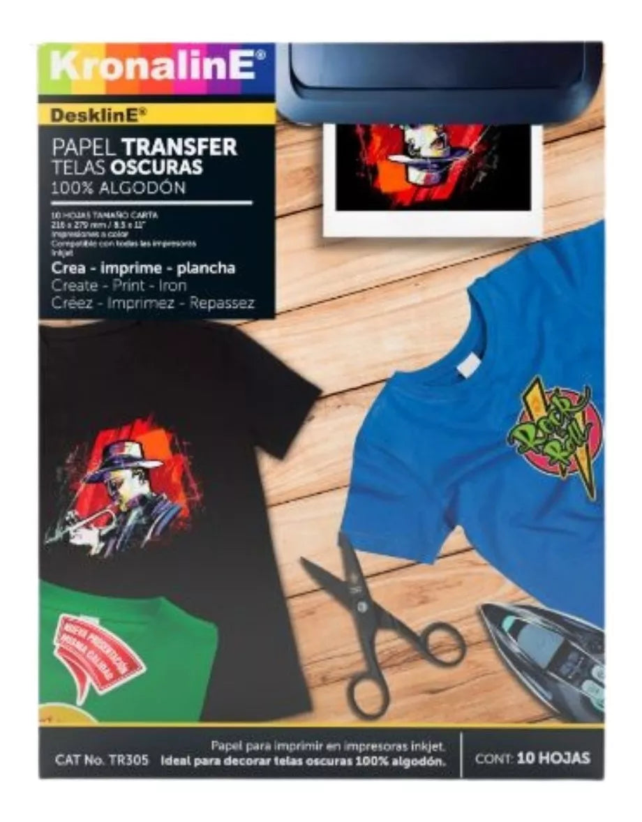 2 Pack Papel Transfer Telas Obscuras 10 Hojas Tr305