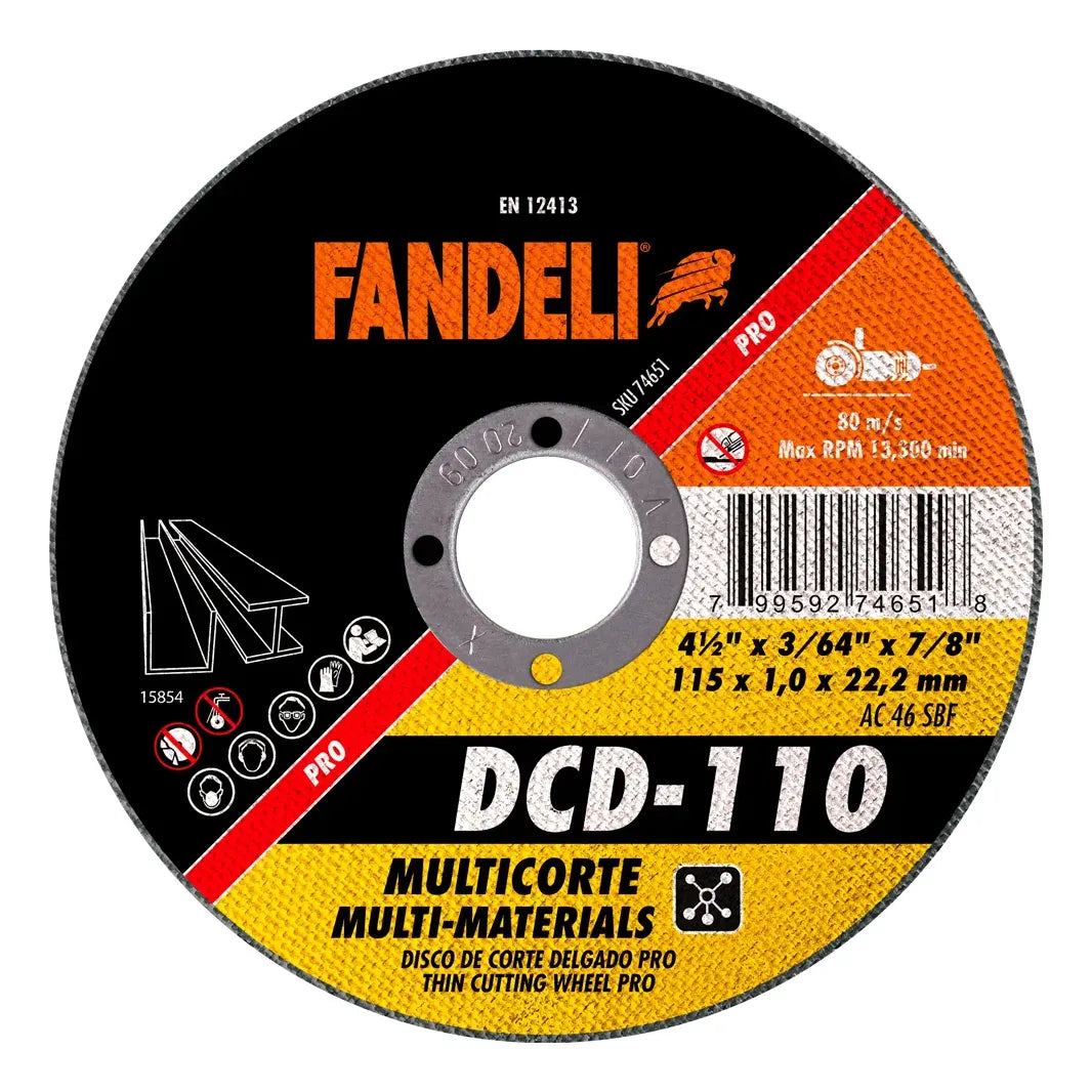 Disco de Corte Delgado Fandeli Multicolor PRO 4½" pulgadas