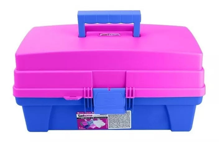 Caja Herramientas Santul Plástica 14 2 Bandejas Azul/rosa