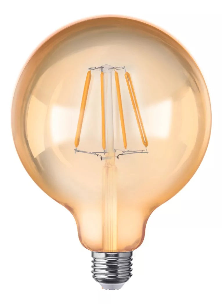 10 Focos Led Tipo Globo E27 4w Dimeable Aksi Color Luz Ámbar