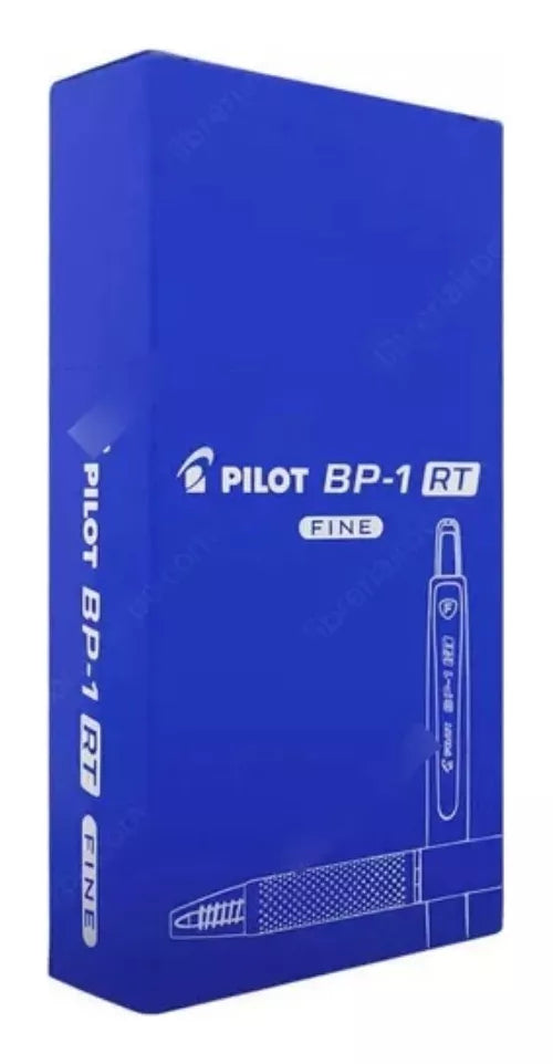 Caja 12 Bolígrafos Pilot Plumas Bp1 Rt Retráctil Punto Fino Color De La Tinta Color Color Del Exterior Azul