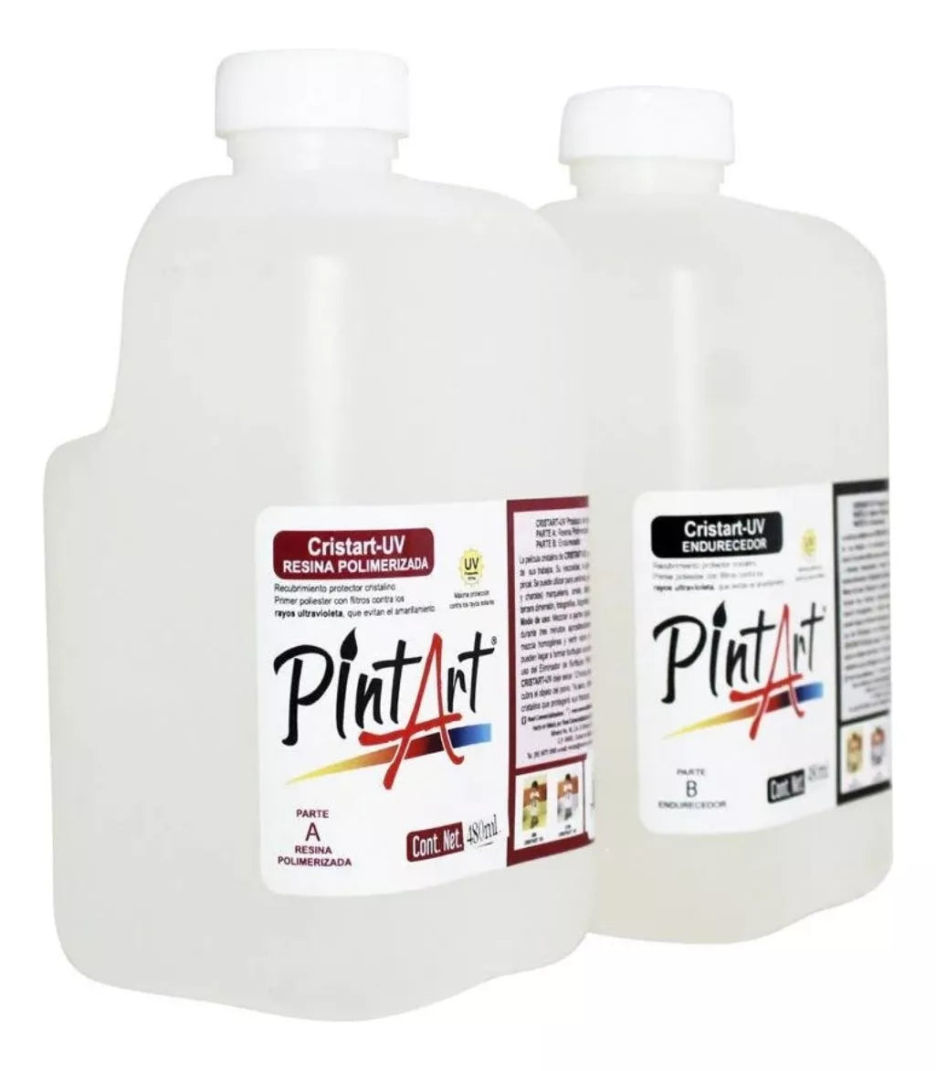 Resina Cristart Ultravioleta (a+b) Pintart 480ml Epoxica