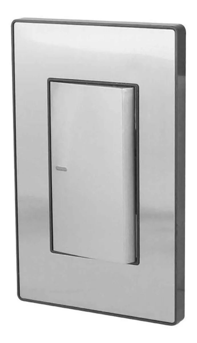 Placa Apagador Sencillo Sanelec 4630 Cordoba Acero Inox.