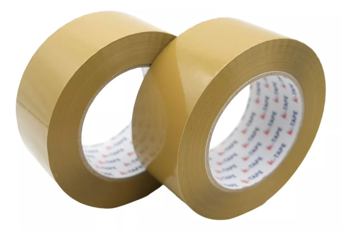 6pz Cinta Empaque Marron K-tape Canela 48mmx150m