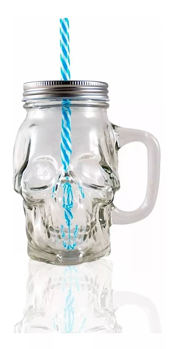 3pz Tarros Calavera Vaso Frasco Vidrio Mason Jars Cerveza