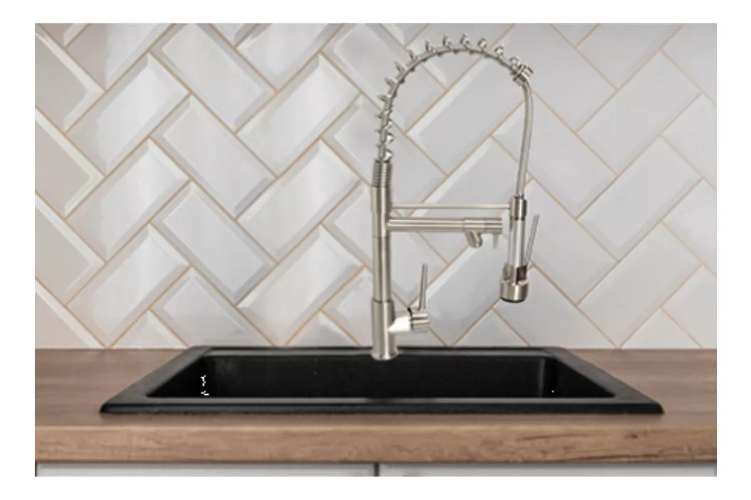 Mezclador Monomando Flexible Meer Niquelado Color Plateado