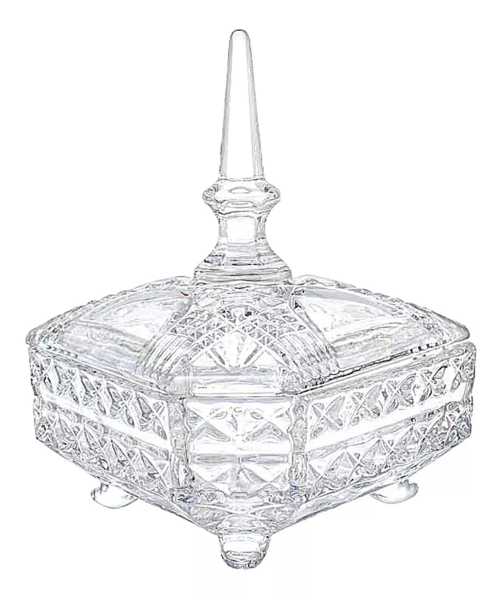 Bombonera Azucarera Dulcero Magestic Vidrio Cristal Labrado