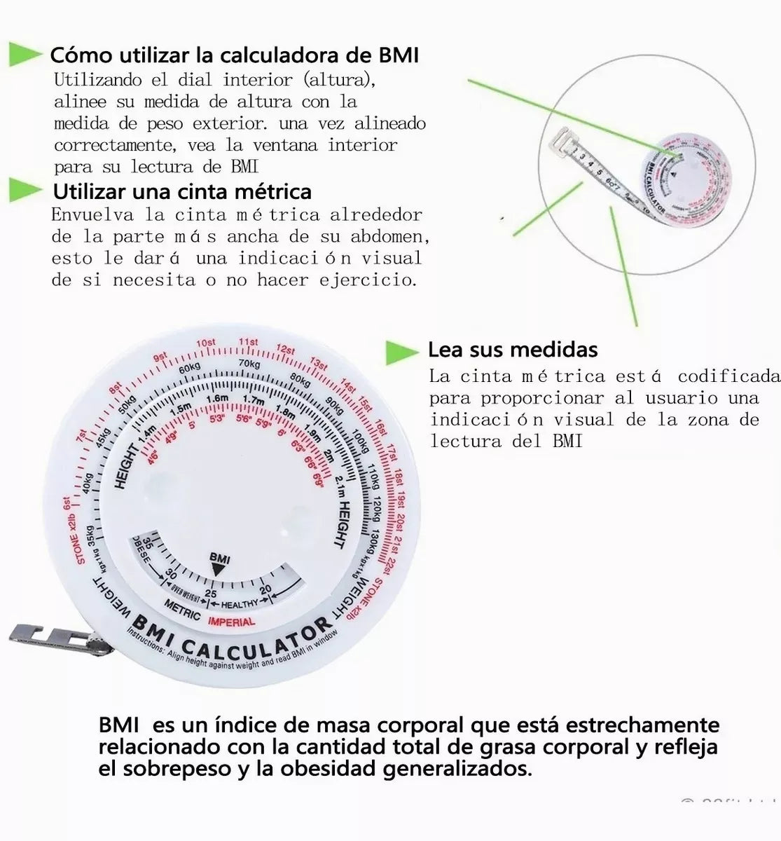 Cinta Métrica Cuerpo Índice De Masa Corporal