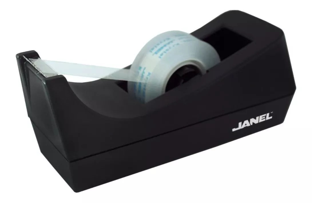 Despachador Cinta Adhesiva Janel Plastico Negro 33m