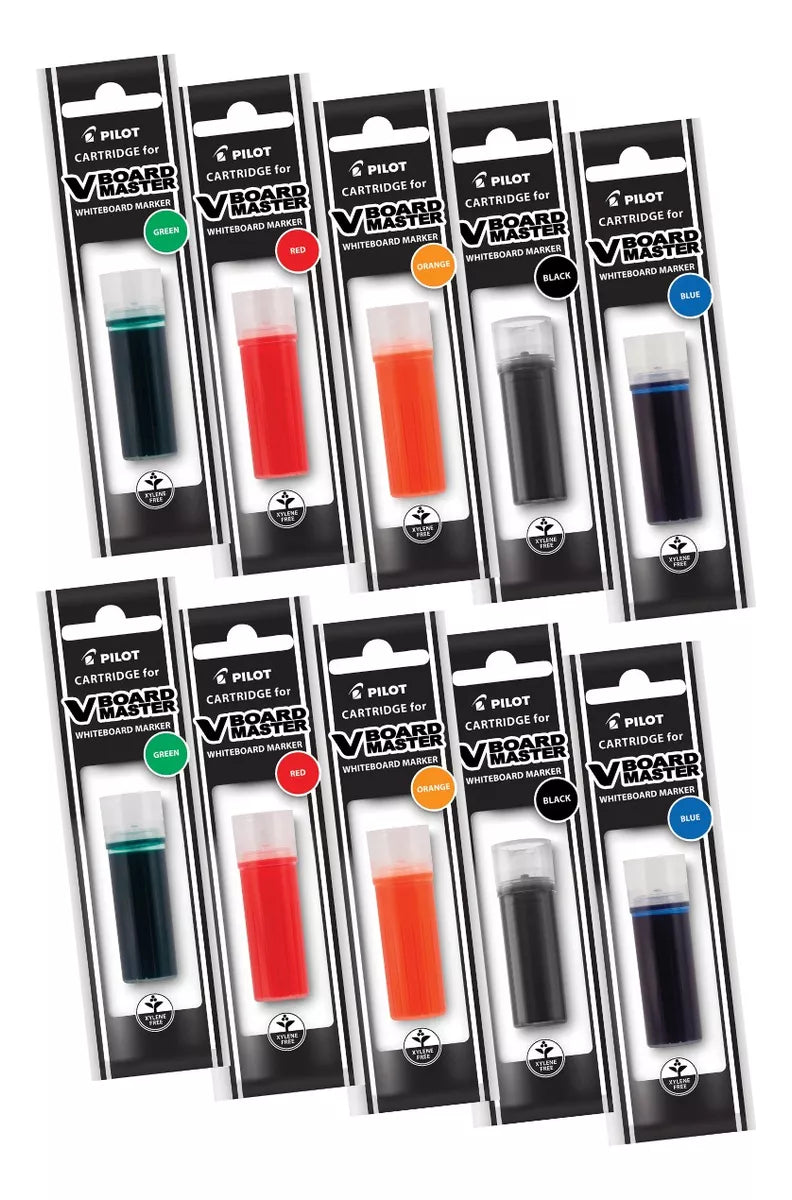 10 Cartuchos Repuestos Tinta Pilot Marcador Pizarrón V Board