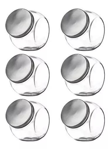 6 Frascos Vidrio Especieros Almacenamiento Brocalito 470ml