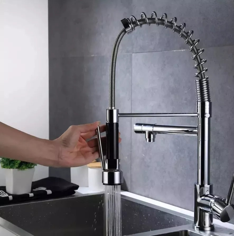 Mezcladora Monomando Fregadero Meer Flexible Color Plateado