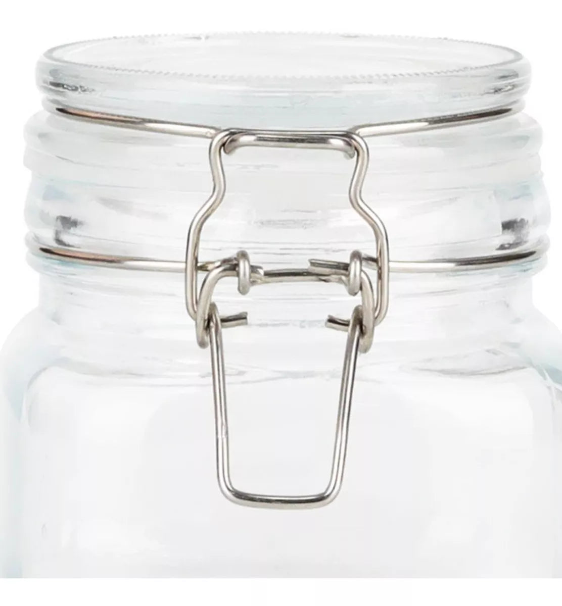 Contenedor Vidrio Hermético Tapa Clip 500 Ml Frasco Brocal