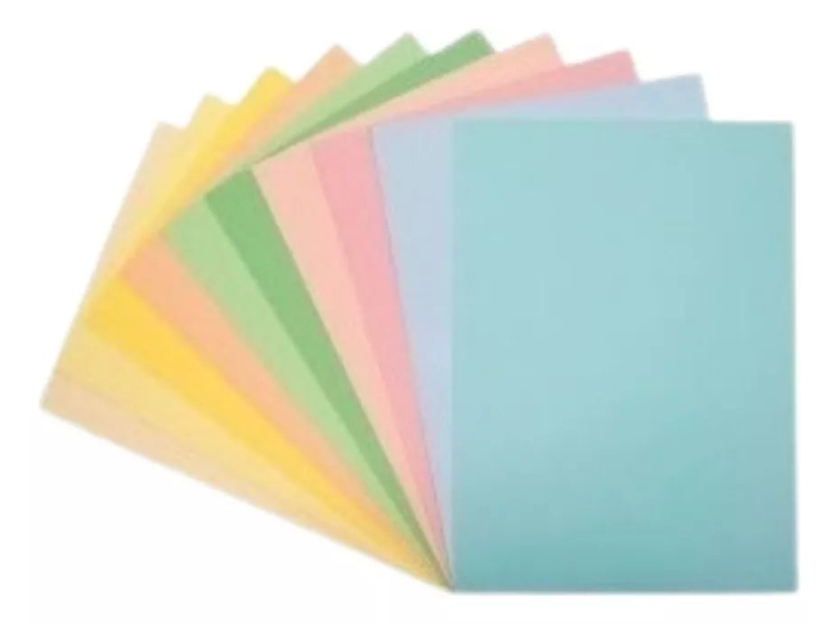 100 Hojas Color Pastel Arcoiris Eurocolors Tamaño Carta