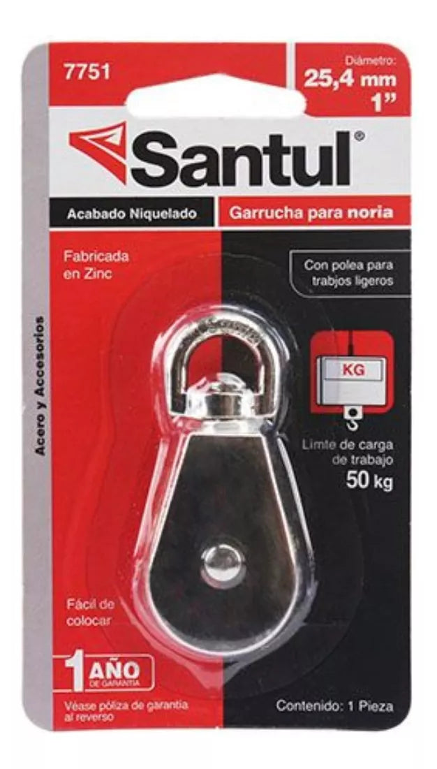 Polea Garrucha Noria 1´´ Diametro Niquelado Santul Polea