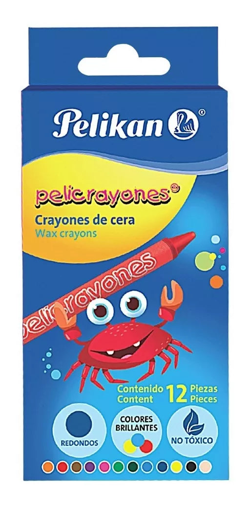 Crayones de Cera Colores Pelicrayones Pelikan 12 Piezas