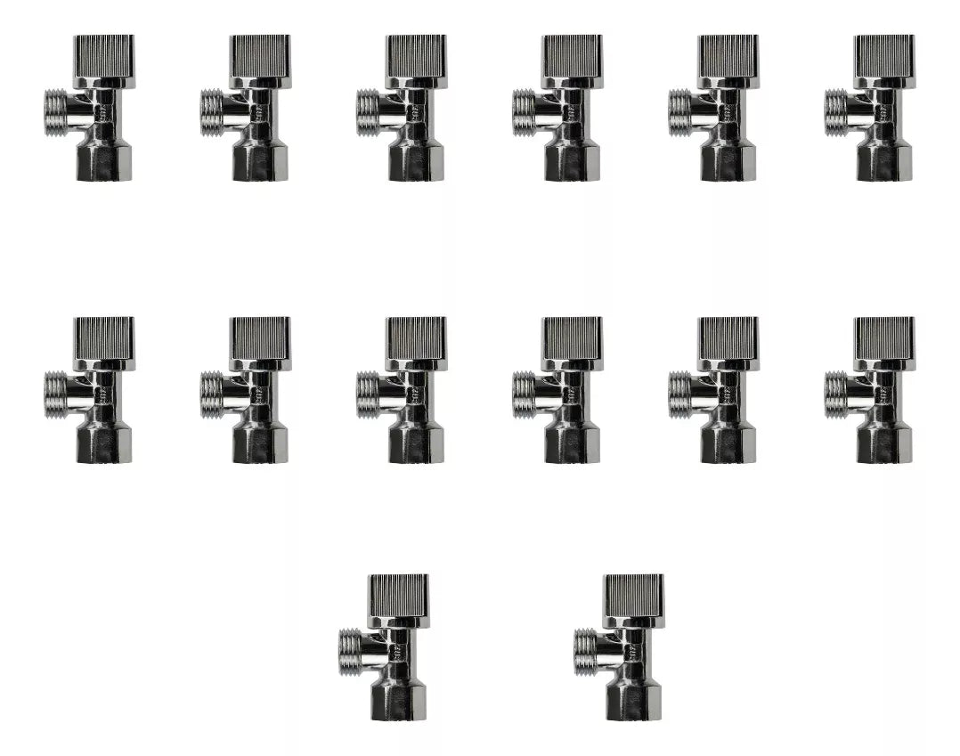 14 Pzas Valvula Angular Paso 1/2''h X 1/2''m Volante Plano