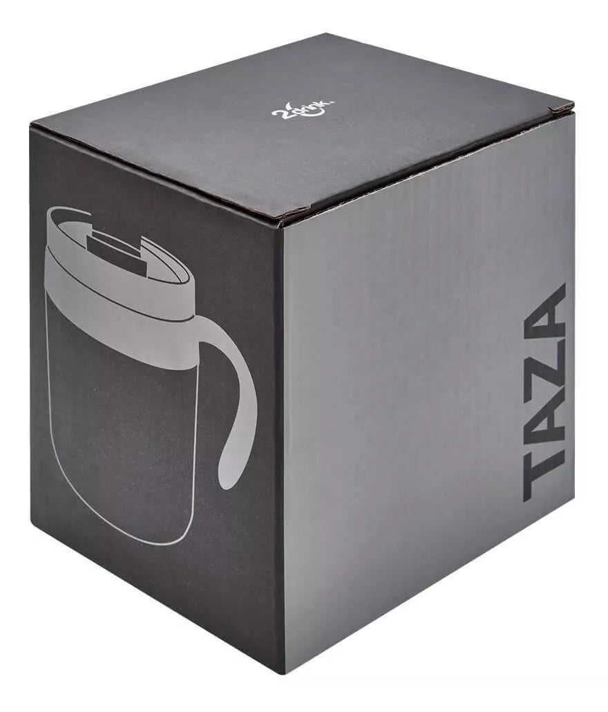 Taza Termo 350ml Negro Plastico Y Acero Inoxidable