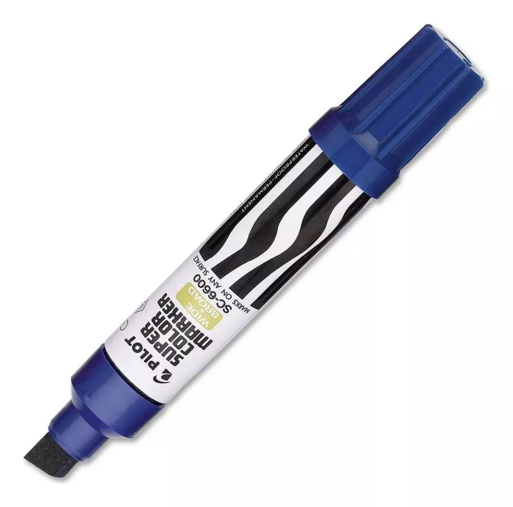 Marcador Plumon Jumbo Pilot Tinta Azul Permanente Cincel