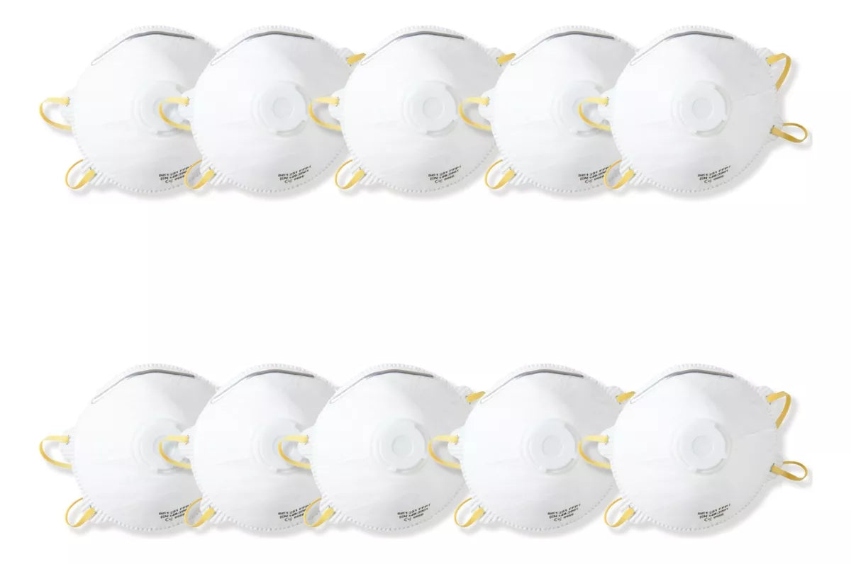 10 Pzs Mascarilla Blanca Valvula Cabel Cubre Boca Respirador