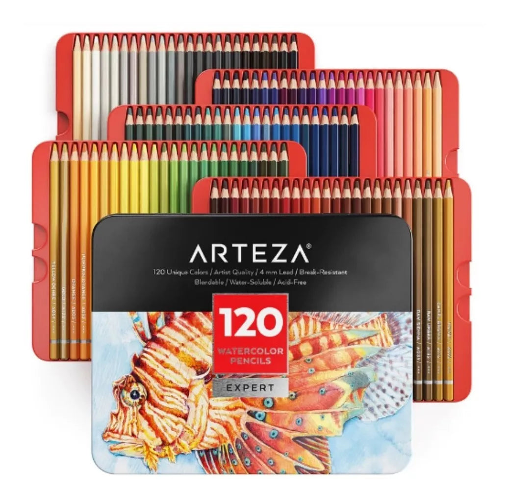 Lápices Acuarelables Dibujo Acuarela Expert Arteza Set 120 Piezas