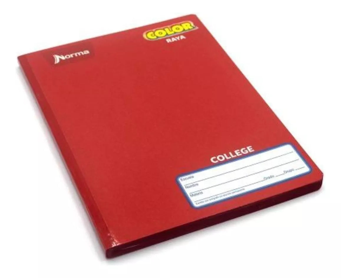 Cuaderno Libreta College 100hjs Norma Color 360 Cosido Raya
