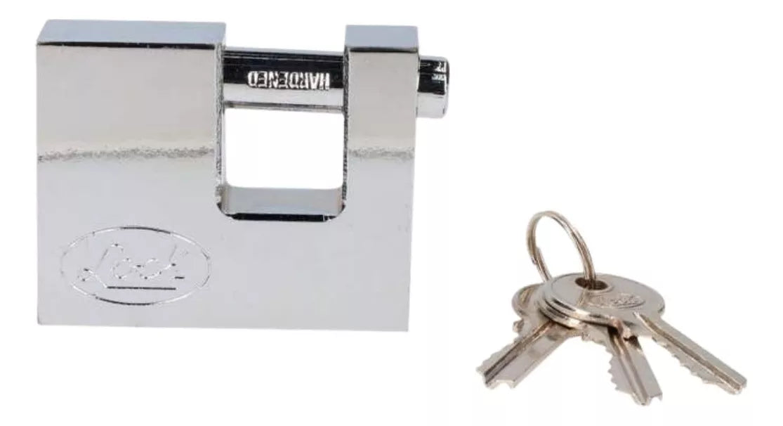 Candado Acero Cortina Lock 70mm Cromo Llave Estandar