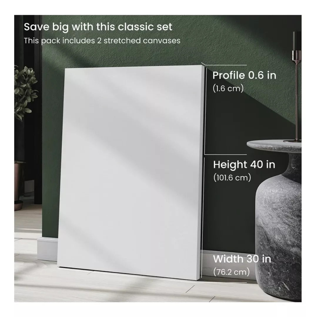 Paquete 2 Lienzos Clasicos Algodon 30 X 40 Pulgadas Arteza