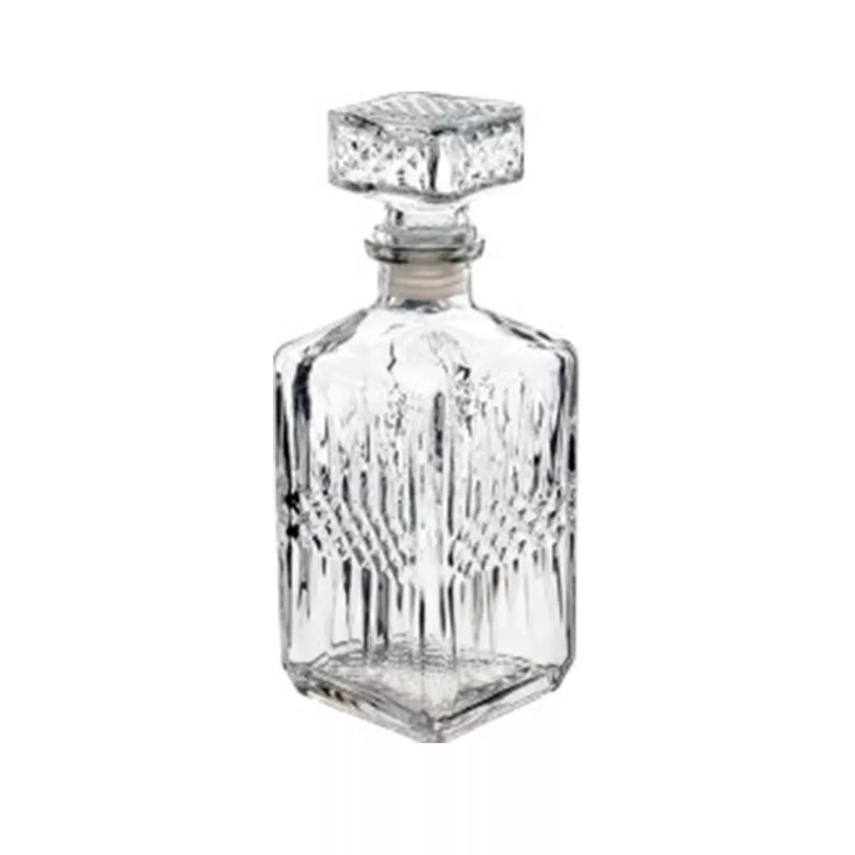 Licorera Cuadrada Grande Rodas 750ml Vidrio Cristal