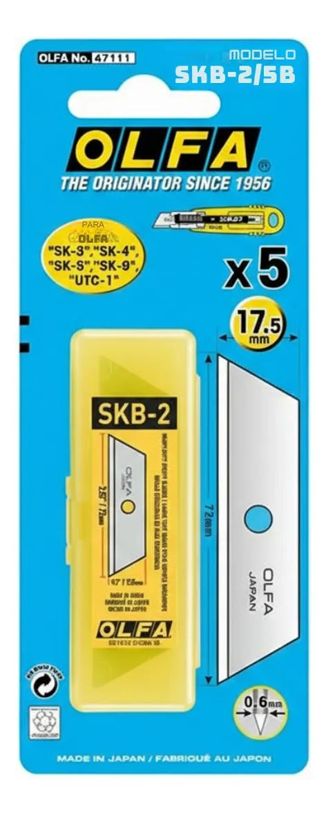 Pack 5 Cuchilla Hoja Seguridad Skb-2/5b Olfa 17.5mm Repuesto