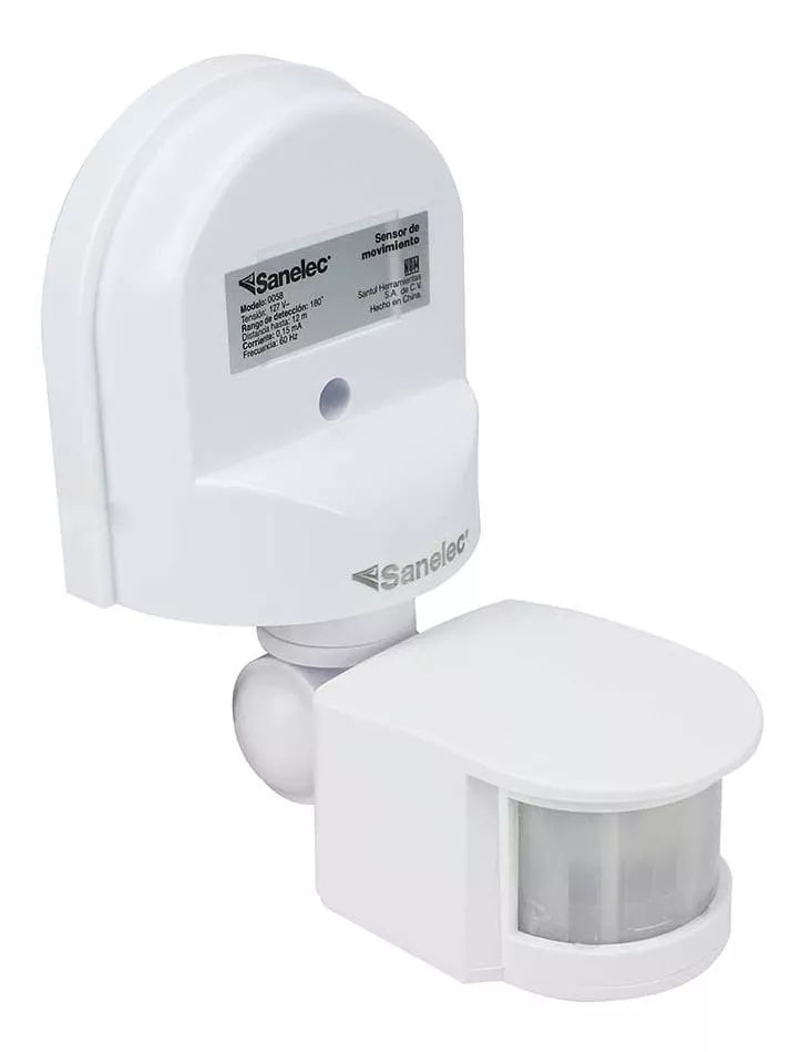 Sensor De Movimiento Sanelec De Pared Ajustable 0058