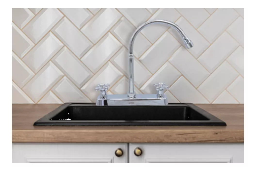 Mezcladora Flexible Fregadero Meer 1/4'' Vuelta Acero Inox