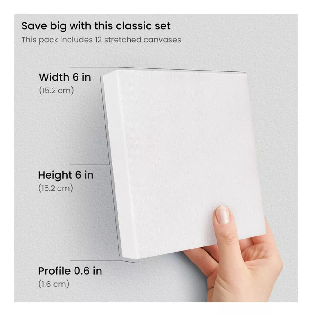 Set De 12 Bastidores 6 X 6 Pulgadas Arteza