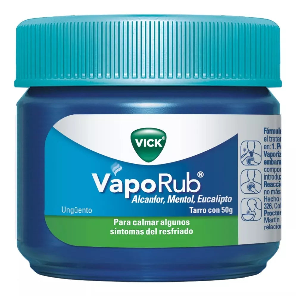 Vick Vaporub Ungüento Topico Alcanfor Mentol Y Eucalipto 50g