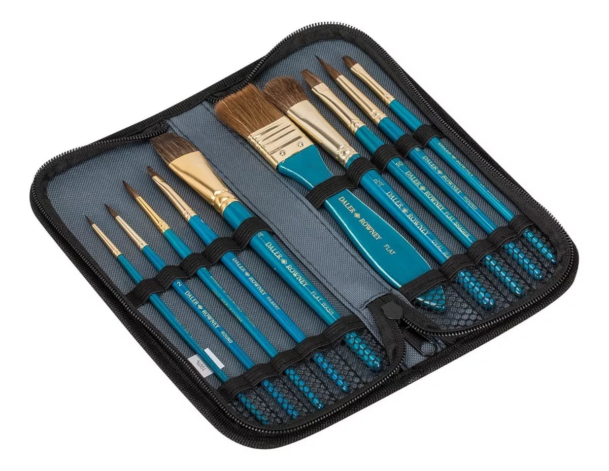 Pinceles Pelo Natural Daler Rowney Acuarela Oleo Acrílico 10 Piezas