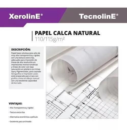 Papel Calca Albanene Natural 110/115gn3 Kronaline Kx554