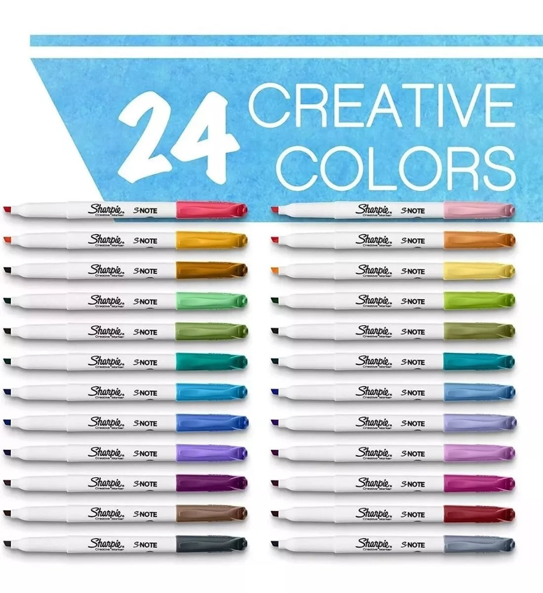 Marcatextos Sharpie S Note Punta Cincel Tonos Pastel 24 Piezas