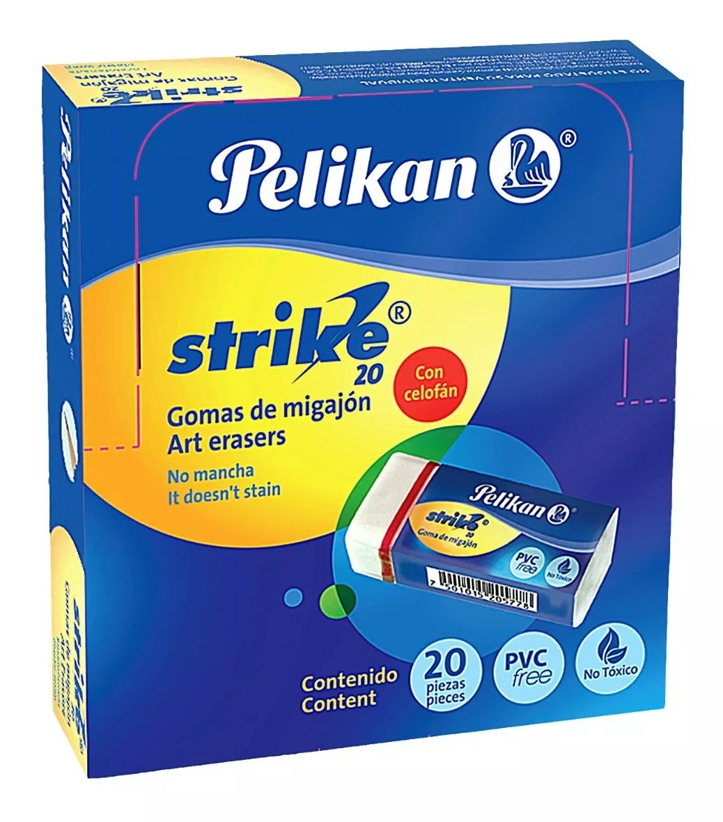 20 Goma Borrador Migajon Superborrado Lápiz Pelikan Strike20