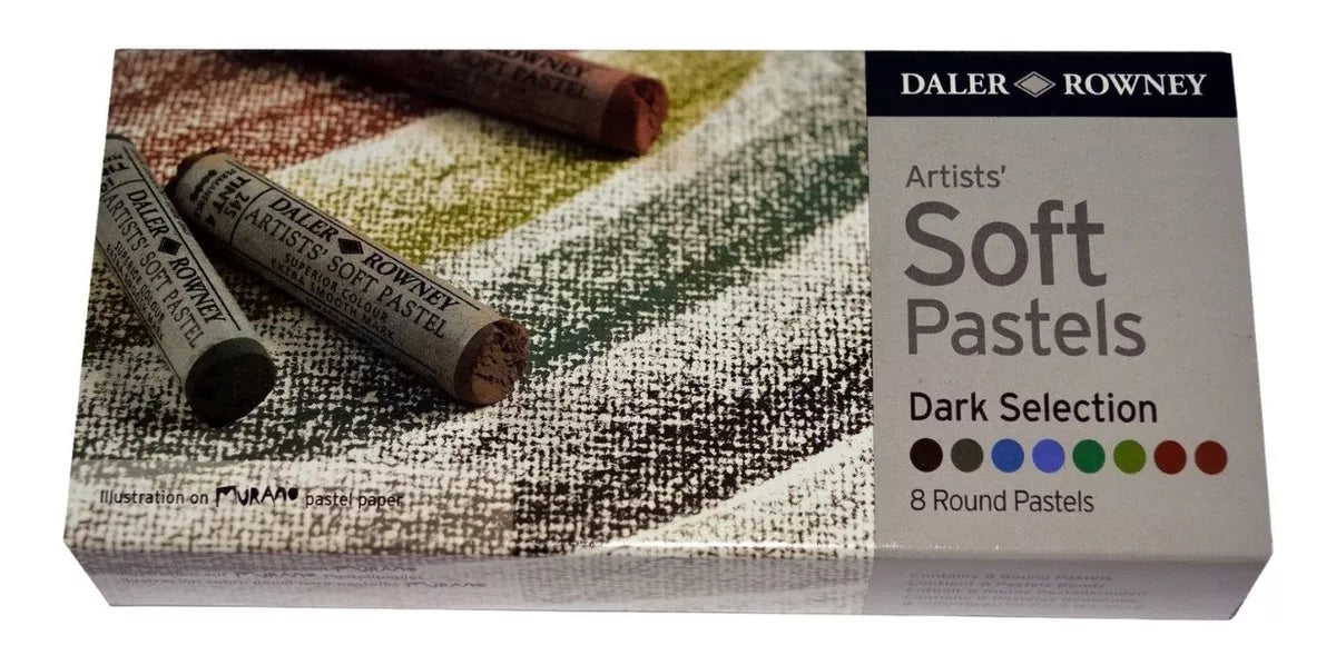Soft Pastel Daler Rowney Gises Tonos Oscuros Profesional 8 Piezas