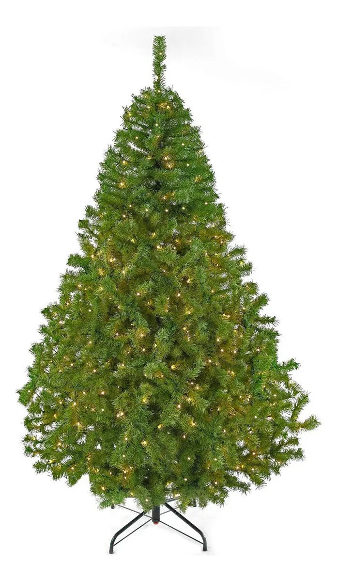 Arbol Navidad Naviplastic Pino Canadiense 2.2m 512 Luces Led Color Verde