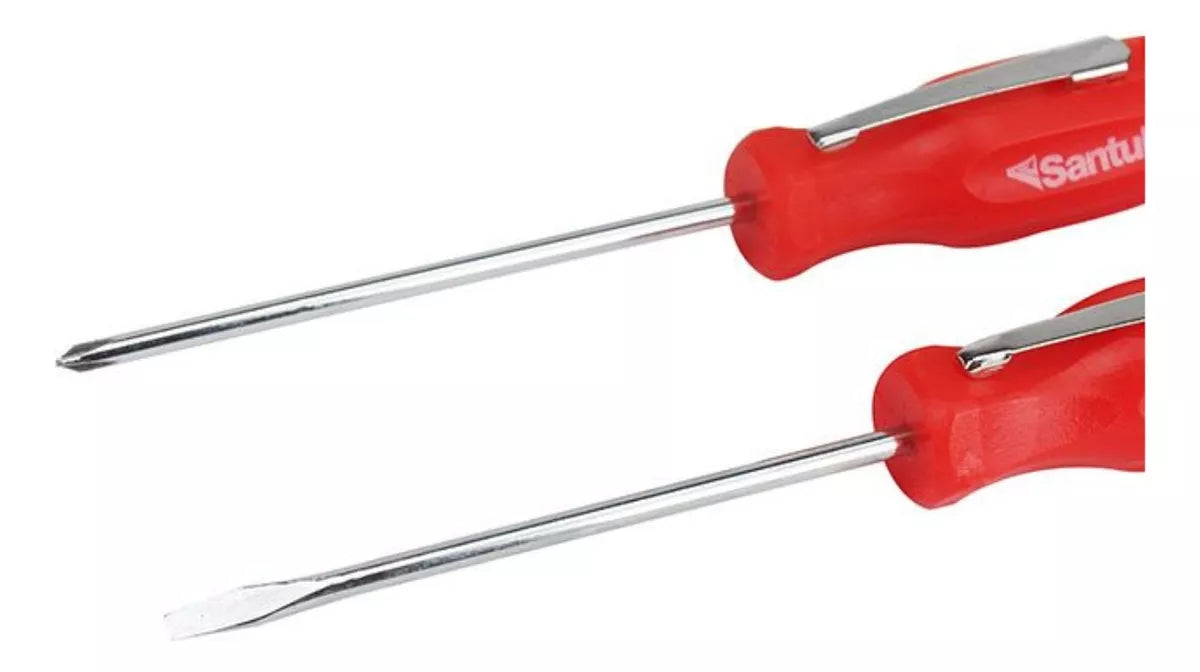 Juego 2 Desarmadores Santul 1/8 Cruz Plano Clip Bolsillo