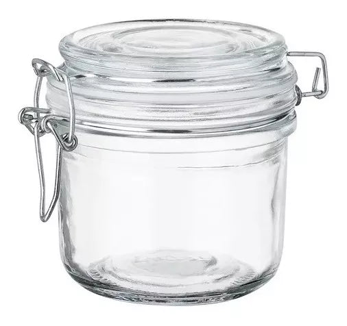 Juego 6 Frascos Especieros Vidrio Brocalitos Tapa Clip 200ml