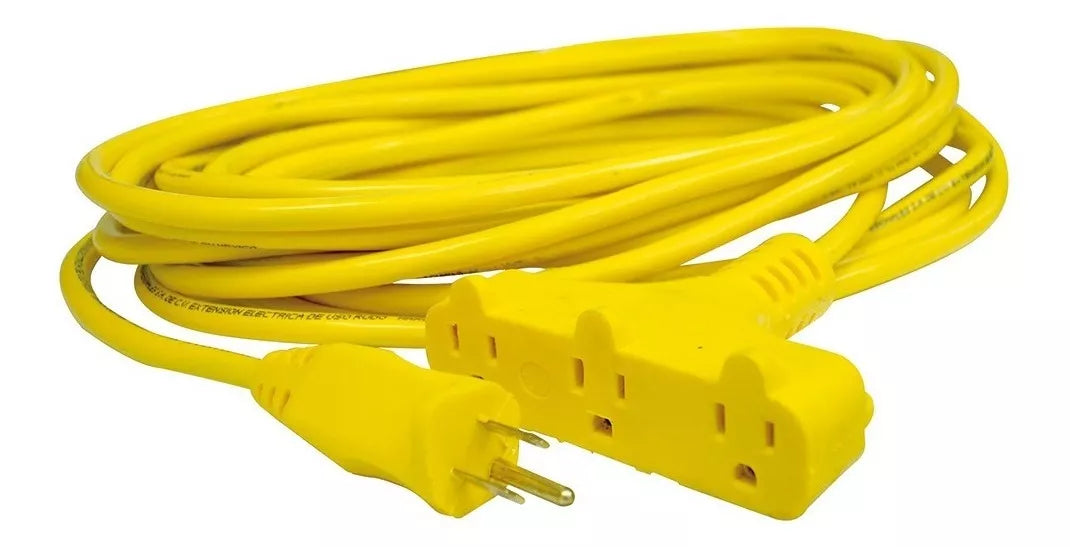 Extensión Eléctrica Triple Abanico Uso Rudo 8m Surtek