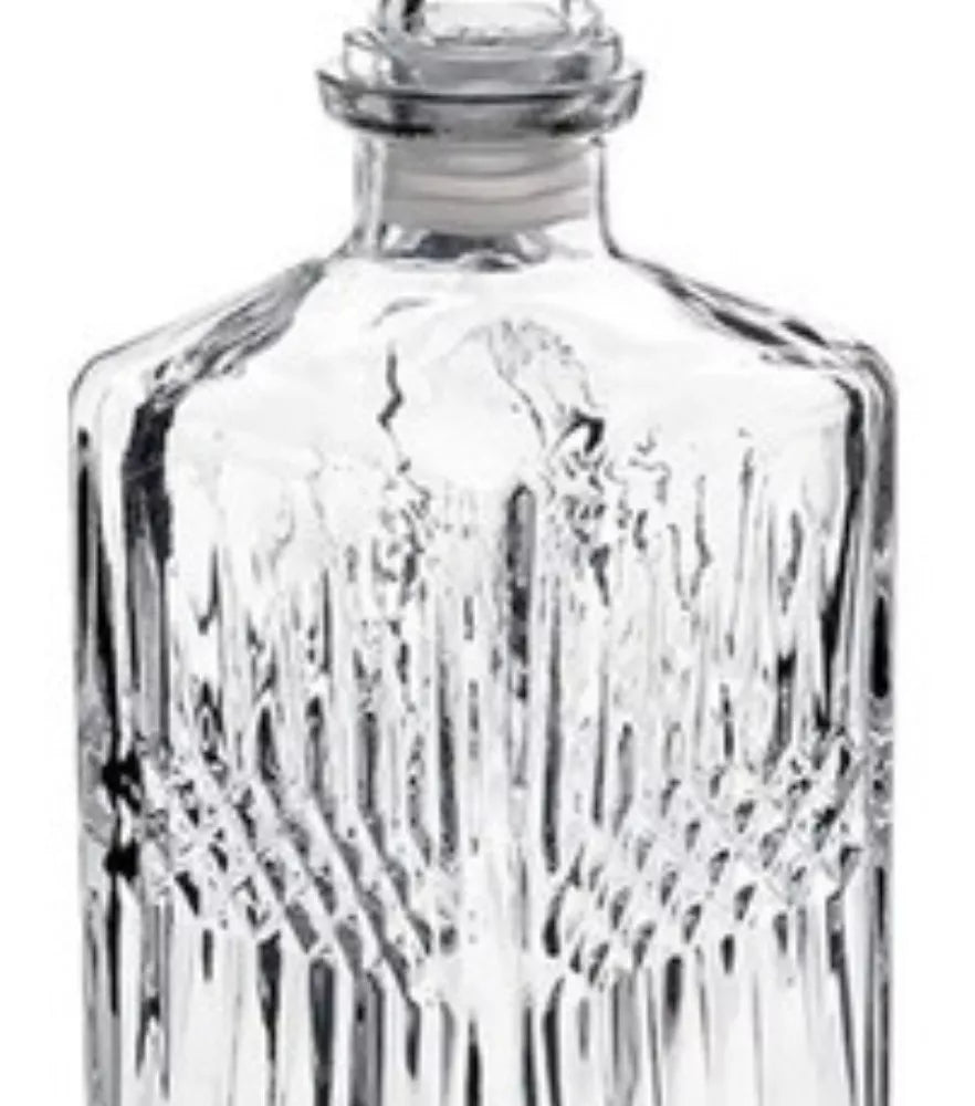 2 Pz Licorera Cuadrada Grande Rodas 750ml Vidrio Cristal