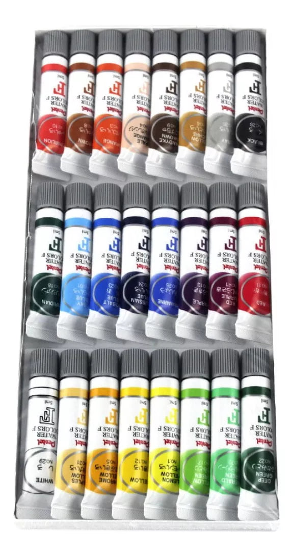 Estuche 24 Tubos Acuarelas Profesionales Pentel Arts 5ml