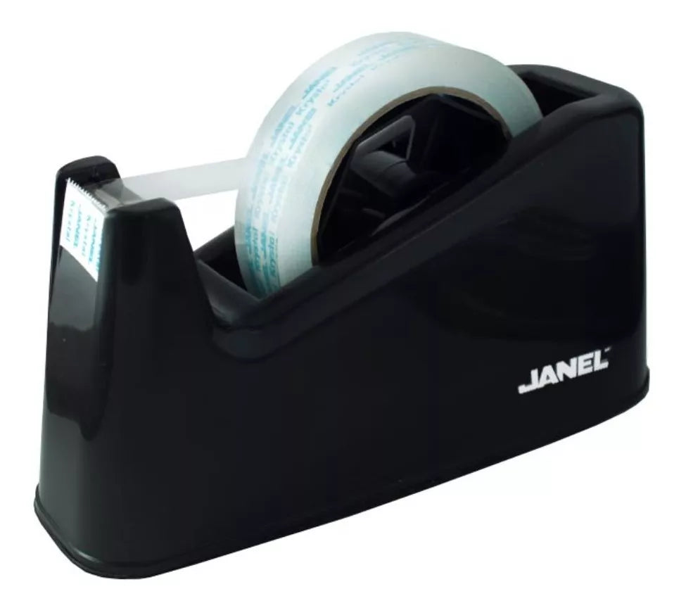 Despachador Cinta Adhesiva Janel Plastico Negro 65m